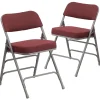 Flash Furniture Folding & Stacking<HERCULES Series Fabric Folding Chair, Burgundy, 2/Pack (2AWMC320AFBG)