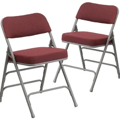 Flash Furniture Folding & Stacking<HERCULES Series Fabric Folding Chair, Burgundy, 2/Pack (2AWMC320AFBG)