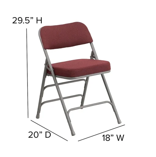 Flash Furniture Folding & Stacking<HERCULES Series Fabric Folding Chair, Burgundy, 2/Pack (2AWMC320AFBG)