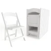 Flash Furniture Folding & Stacking<HERCULES™ Vinyl Armless Folding Chair, White, 20/Pack (20L3L1WHITE)