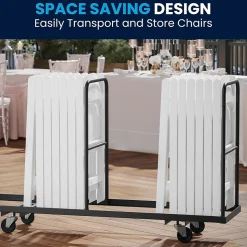 Flash Furniture Folding & Stacking<HERCULES™ Vinyl Armless Folding Chair, White, 20/Pack (20L3L1WHITE)