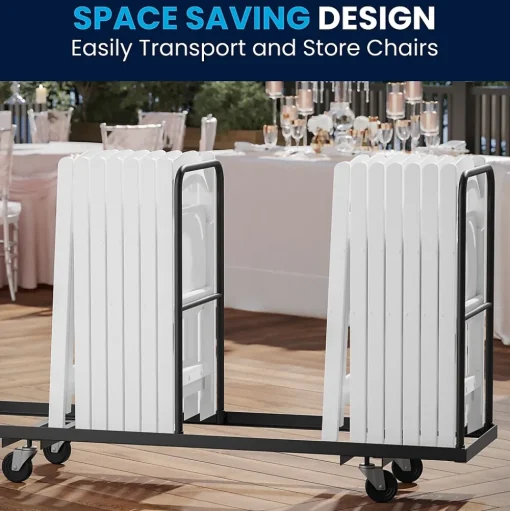 Flash Furniture Folding & Stacking<HERCULES™ Vinyl Armless Folding Chair, White, 20/Pack (20L3L1WHITE)