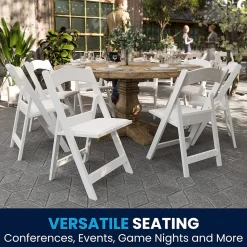 Flash Furniture Folding & Stacking<HERCULES™ Vinyl Armless Folding Chair, White, 20/Pack (20L3L1WHITE)
