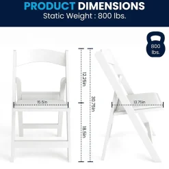 Flash Furniture Folding & Stacking<HERCULES™ Vinyl Armless Folding Chair, White, 20/Pack (20L3L1WHITE)