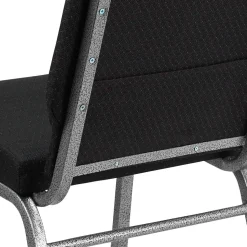Flash Furniture Folding & Stacking<HERCULES Series Fabric Stacking Church Chair, Black Patterned/Silver Vein Frame (FCH185SVJP02)