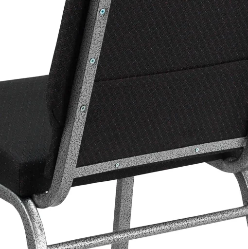 Flash Furniture Folding & Stacking<HERCULES Series Fabric Stacking Church Chair, Black Patterned/Silver Vein Frame (FCH185SVJP02)