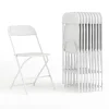 Flash Furniture Folding & Stacking<HERCULES™ Plastic Armless Folding Chair, Premium White, 32/Pack
