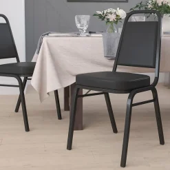 Flash Furniture Folding & Stacking<HERCULES Series Vinyl Banquet Chair, Black (FD-BHF-1-GG)