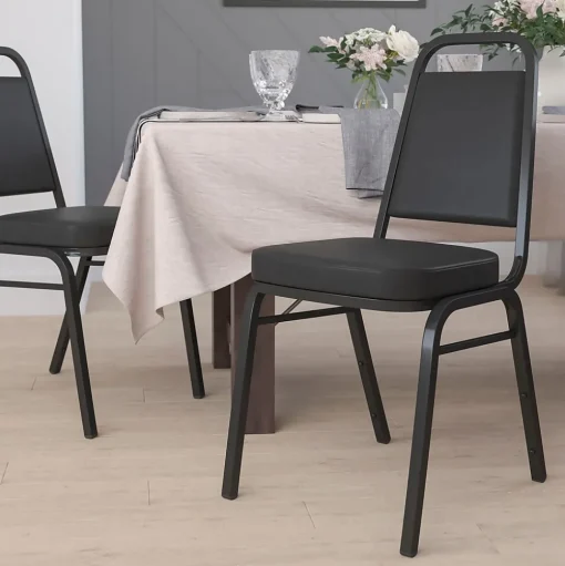 Flash Furniture Folding & Stacking<HERCULES Series Vinyl Banquet Chair, Black (FD-BHF-1-GG)