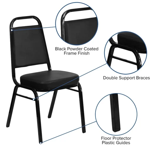 Flash Furniture Folding & Stacking<HERCULES Series Vinyl Banquet Chair, Black (FD-BHF-1-GG)