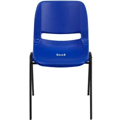 Flash Furniture Folding & Stacking<Hercules Shell Ergonomic Stack Chair With Black Frame and 14" Seat, Navy, 15/Pack