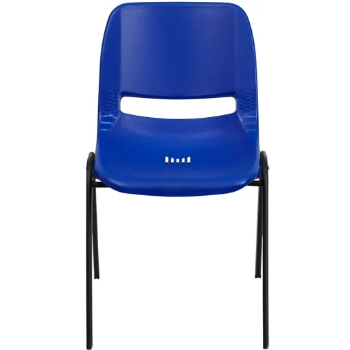 Flash Furniture Folding & Stacking<Hercules Shell Ergonomic Stack Chair With Black Frame and 14" Seat, Navy, 15/Pack