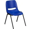Flash Furniture Folding & Stacking<HERCULES Series Plastic Kid's Shell Stack Chair, Navy/Black (RUT14NVYBK)