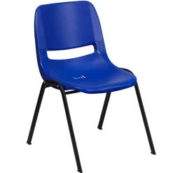 Flash Furniture Folding & Stacking<HERCULES Series Plastic Kid's Shell Stack Chair, Navy/Black (RUT14NVYBK)