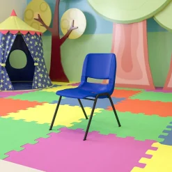Flash Furniture Folding & Stacking<HERCULES Series Plastic Kid's Shell Stack Chair, Navy/Black (RUT14NVYBK)