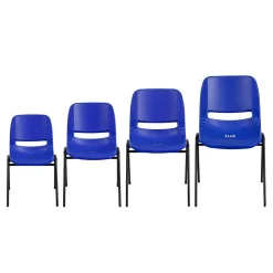 Flash Furniture Folding & Stacking<HERCULES Series Plastic Kid's Shell Stack Chair, Navy/Black (RUT14NVYBK)