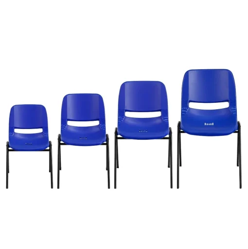 Flash Furniture Folding & Stacking<HERCULES Series Plastic Kid's Shell Stack Chair, Navy/Black (RUT14NVYBK)