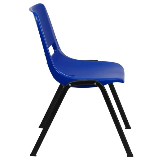 Flash Furniture Folding & Stacking<HERCULES Series Plastic Kid's Shell Stack Chair, Navy/Black (RUT14NVYBK)