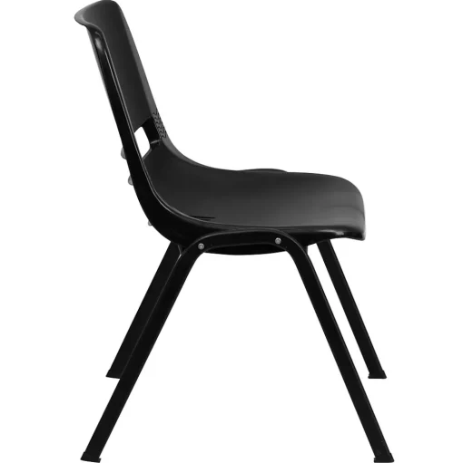 Flash Furniture Folding & Stacking<Hercules Shell Ergonomic Stack Chair With Black Frame and 14" Seat, Black, 15/Pack