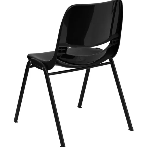 Flash Furniture Folding & Stacking<Hercules Shell Ergonomic Stack Chair With Black Frame and 14" Seat, Black, 15/Pack