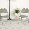 Flash Furniture Folding & Stacking<HERCULES™ Triple Braced Vinyl Armless Folding Chair, Gray, 4/Pack (4HAMC705AV3GY)