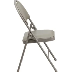 Flash Furniture Folding & Stacking<HERCULES™ Triple Braced Vinyl Armless Folding Chair, Gray, 4/Pack (4HAMC705AV3GY)