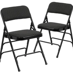 Flash Furniture Folding & Stacking<HERCULES Series Fabric Banquet/Reception Chair, Black, 2/Pack (2AWMC309AFBLK)