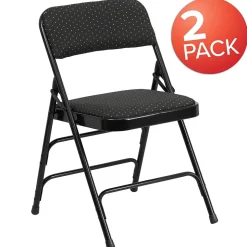 Flash Furniture Folding & Stacking<HERCULES Series Fabric Banquet/Reception Chair, Black, 2/Pack (2AWMC309AFBLK)