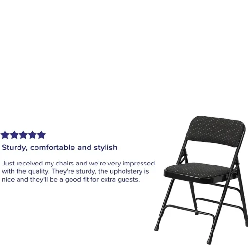 Flash Furniture Folding & Stacking<HERCULES Series Fabric Banquet/Reception Chair, Black, 2/Pack (2AWMC309AFBLK)