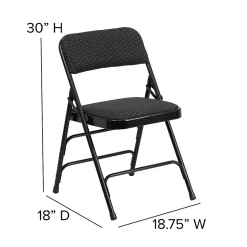 Flash Furniture Folding & Stacking<HERCULES Series Fabric Banquet/Reception Chair, Black, 2/Pack (2AWMC309AFBLK)