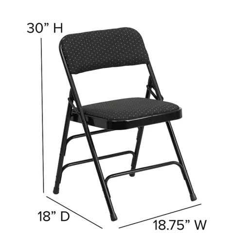 Flash Furniture Folding & Stacking<HERCULES Series Fabric Banquet/Reception Chair, Black, 2/Pack (2AWMC309AFBLK)