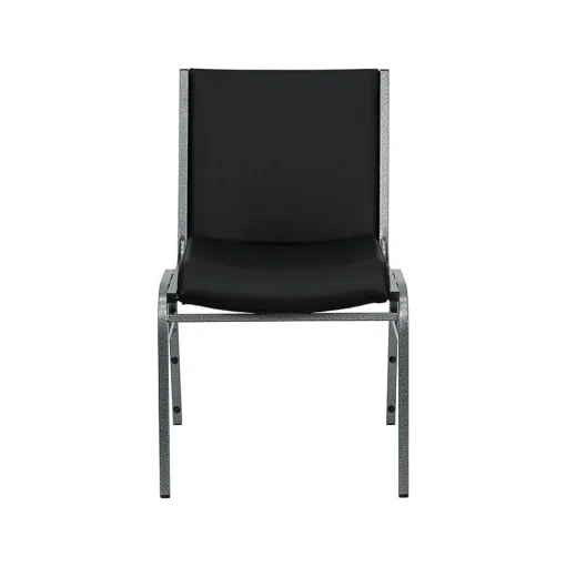 Flash Furniture Folding & Stacking<HERCULES™ Vinyl Heavy Duty Stack Chair With Arms, Black, 20/Pack (20XU6015BKVYL)