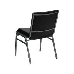Flash Furniture Folding & Stacking<HERCULES™ Vinyl Heavy Duty Stack Chair With Arms, Black, 20/Pack (20XU6015BKVYL)