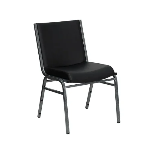 Flash Furniture Folding & Stacking<HERCULES™ Vinyl Heavy Duty Stack Chair With Arms, Black, 20/Pack (20XU6015BKVYL)