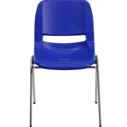 Flash Furniture Folding & Stacking<Hercules Molded Plastic Shell Stackable Chair With Chrome Frame, Navy, 16/Pack
