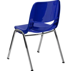Flash Furniture Folding & Stacking<Hercules Molded Plastic Shell Stackable Chair With Chrome Frame, Navy, 16/Pack