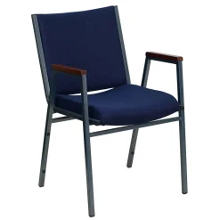 Flash Furniture Folding & Stacking<HERCULES Series Fabric Stack Chair with Arms, Navy Blue Dot (XU60154NVY)