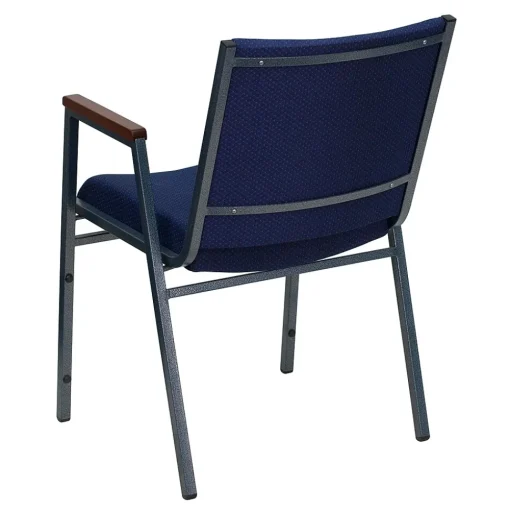 Flash Furniture Folding & Stacking<HERCULES Series Fabric Stack Chair with Arms, Navy Blue Dot (XU60154NVY)