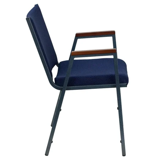 Flash Furniture Folding & Stacking<HERCULES Series Fabric Stack Chair with Arms, Navy Blue Dot (XU60154NVY)