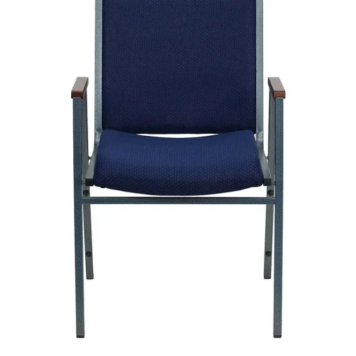 Flash Furniture Folding & Stacking<HERCULES Series Fabric Stack Chair with Arms, Navy Blue Dot (XU60154NVY)