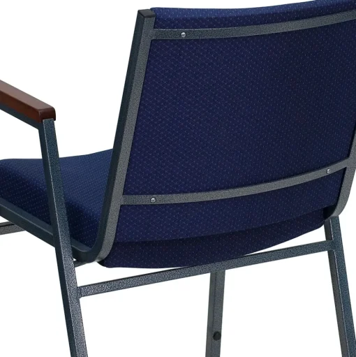Flash Furniture Folding & Stacking<HERCULES Series Fabric Stack Chair with Arms, Navy Blue Dot (XU60154NVY)