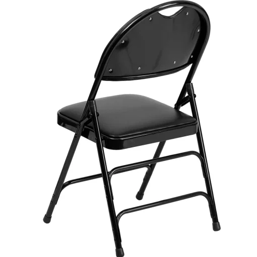 Flash Furniture Folding & Stacking<HERCULES™ Triple Braced Vinyl Armless Folding Chair, Black, 4/Pack (4HAMC705AV3BK)