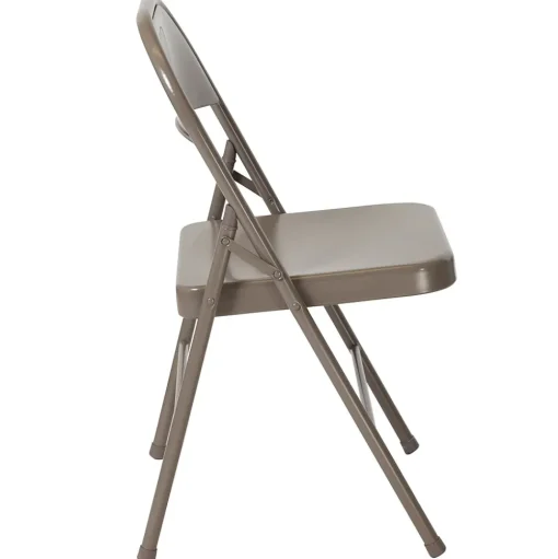 Flash Furniture Folding & Stacking<HERCULES Series Metal Folding Chair, Gray, 4/Pk (4BDF002GY)