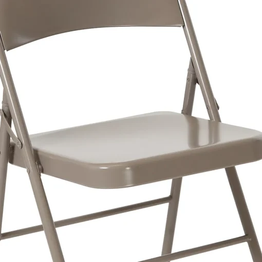 Flash Furniture Folding & Stacking<HERCULES Series Metal Folding Chair, Gray, 4/Pk (4BDF002GY)