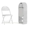 Flash Furniture Folding & Stacking<HERCULES™ Plastic Armless Folding Chair With Fan Back, White, 40/Pack (40LEL4WHITE)