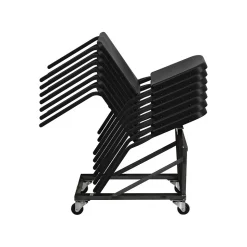 Flash Furniture Folding & Stacking<HERCULES™ Polypropylene Stackable Melody Band/Music Chair, Black, 12/Pack