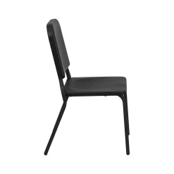 Flash Furniture Folding & Stacking<HERCULES™ Polypropylene Stackable Melody Band/Music Chair, Black, 12/Pack