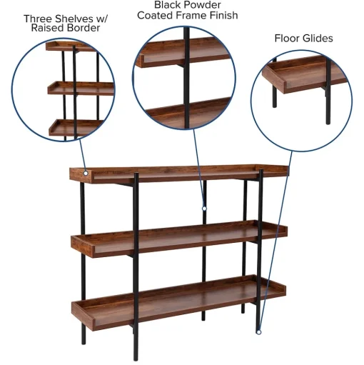 Flash Furniture Bookcases<HERCULES Series 18" Storage Shelf, Rustic (JN2542B3)