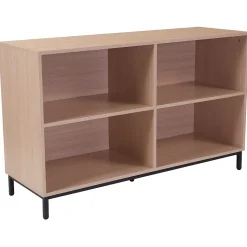 Flash Furniture Bookcases<HERCULES Series 29.5"H 4-Shelf Bookcase, Oak Laminate (NANJH1764)