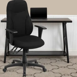 Flash Furniture Office Chairs<Hughes Ergonomic Fabric Swivel High Back Task Office Chair, Black (BT90297HA)
